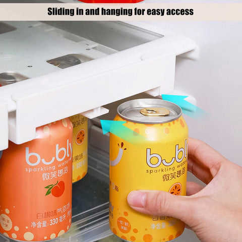 SearchFindOrder Double-Row Refrigerator Beverage Organizer for Pop Beer and Soda Cans