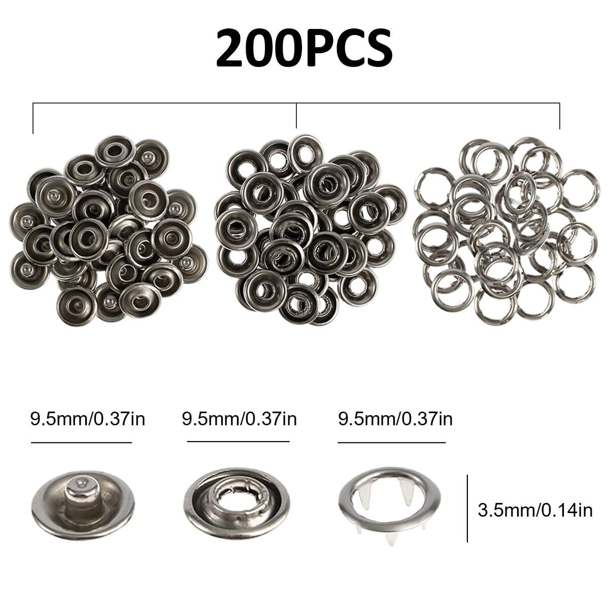 Easy Snap Button Fastener Set (200pcs) – SearchFindOrder