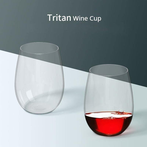 SearchFindOrder Elegant Stemless Shatterproof Tritan Plastic Wine Cups