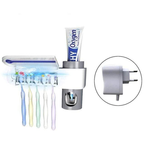SearchFindOrder EU Plug Wall Mounted Toothbrush Holder with UV Light Sanitizer