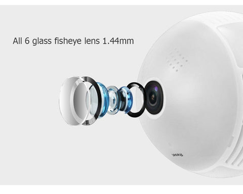 SearchFindOrder Fisheye Mini WiFi Panoramic Security Camera Light Bulb and Two-Way Audio