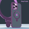SearchFindOrder For iPhone14 Pro Max / Deep Purple Shockproof Metal Cellphone Ring Holder Case⁠
