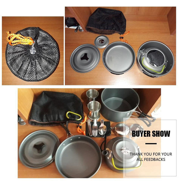 SearchFindOrder Full Set Outdoor Pots Pans Camping Cookware