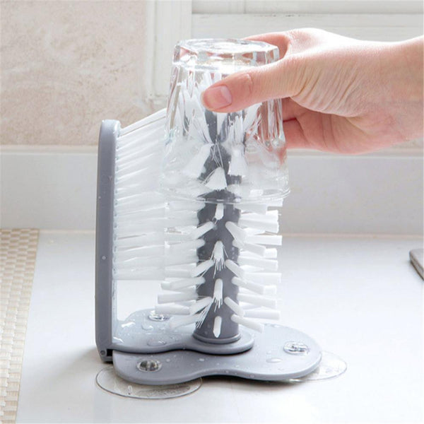 SearchFindOrder Glass Washer with Double Sided Bristle Brush