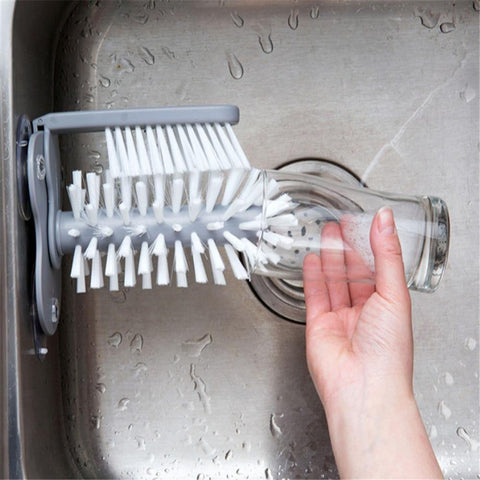 SearchFindOrder Glass Washer with Double Sided Bristle Brush