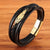 SearchFindOrder Gold / 19cm Multi-layer Leather Bracelet for Men