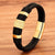 SearchFindOrder Gold / 19cm Woven Leather Stainless Steel Bracelet