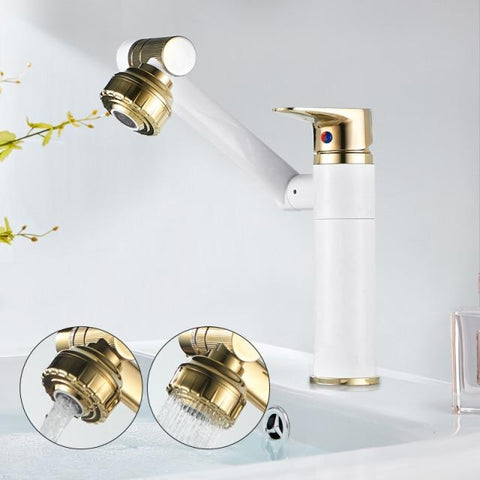 SearchFindOrder Gold with White Short (20 cm/7.87 inch) Multi Directional 360° Super Faucet