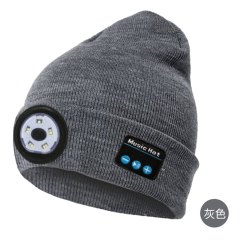 SearchFindOrder Gray LED Wireless Headphone Music Winter Hat