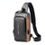 SearchFindOrder Gray Luxury Multifunctional Anti-Theft USB Charging Crossbody Travel Sling Bag