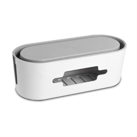 SearchFindOrder Gray & White Power Bar & Cable Storage Box