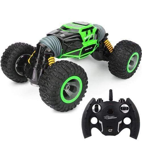 SearchFindOrder Green Double-Sided Remote Control Stunt Twisting 4WD Off-Road Car