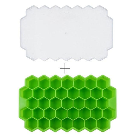SearchFindOrder Green Honeycomb Stackable Ice Cube Trays with Removable Lid