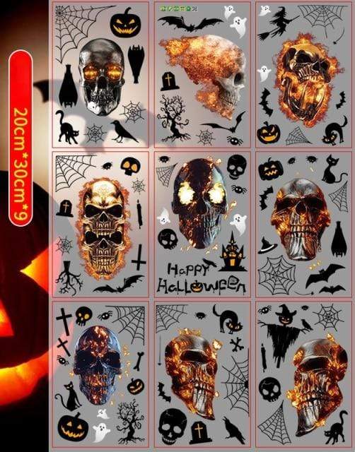 SearchFindOrder halloween 3 Horror Halloween Decoration Double Sided Removable Wall and Window Decals