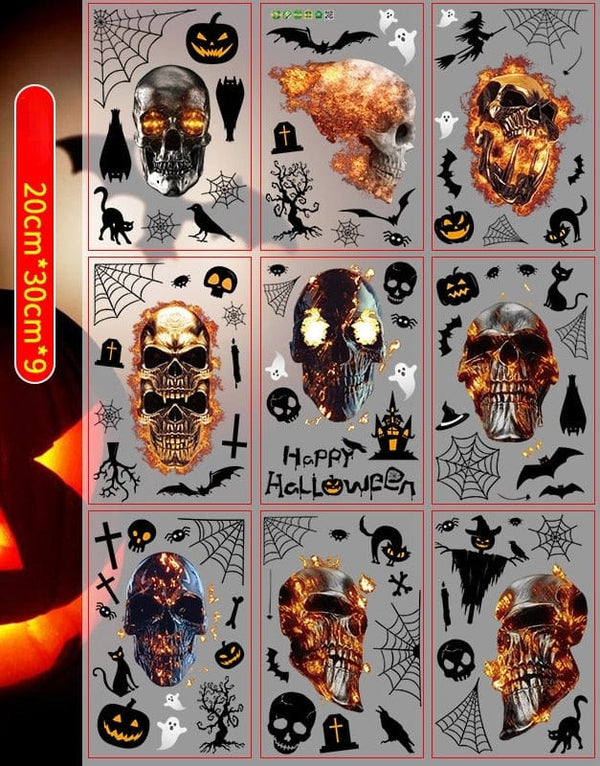 SearchFindOrder halloween 3 Horror Halloween Decoration Double Sided Removable Wall and Window Decals