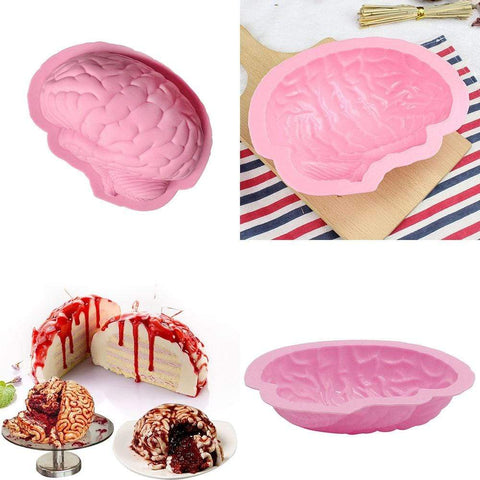 SearchFindOrder halloween 3D Silicone Brain Cake Mold