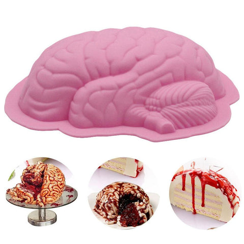 SearchFindOrder halloween 3D Silicone Brain Cake Mold