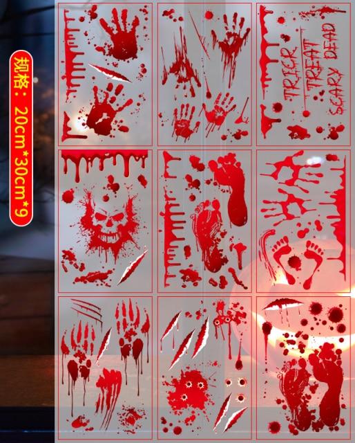 SearchFindOrder halloween 4 Horror Halloween Decoration Double Sided Removable Wall and Window Decals