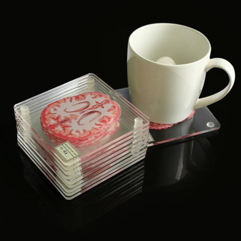 SearchFindOrder halloween Acrylic Non-Slip Brain Coasters (10pcs)