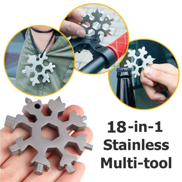 SearchFindOrder Hand Tools 18-in-1 Stainless Steel Snowflake Multifunctional Tool