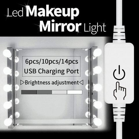 SearchFindOrder Hollywood Style Vanity Mirror USB LED Lights