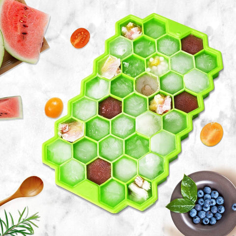 SearchFindOrder Honeycomb Stackable Ice Cube Trays with Removable Lid