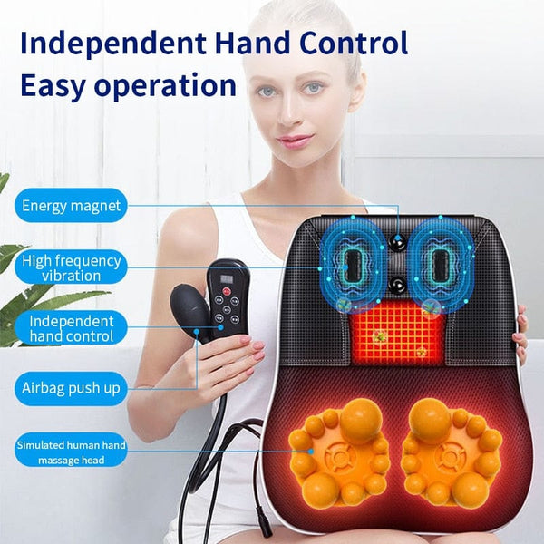 SearchFindOrder Jinkairui Electric Shiatsu Head Neck Cervical Ttraction Body Massager Car Back Pillow with Heating Vibrating Massage Device