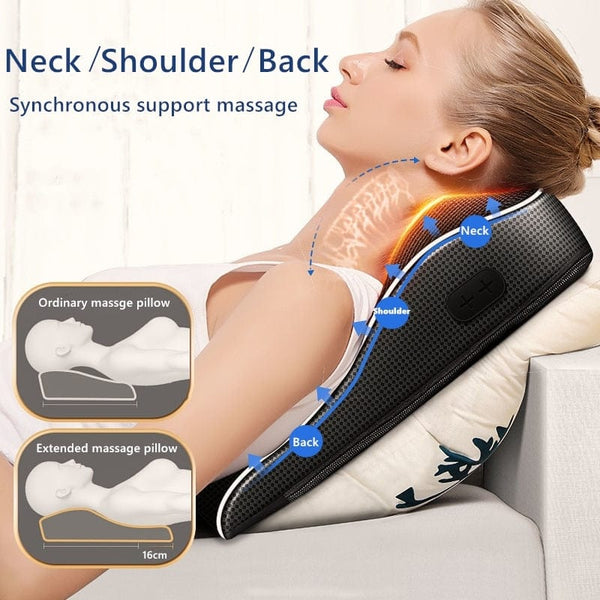 SearchFindOrder Jinkairui Electric Shiatsu Head Neck Cervical Ttraction Body Massager Car Back Pillow with Heating Vibrating Massage Device