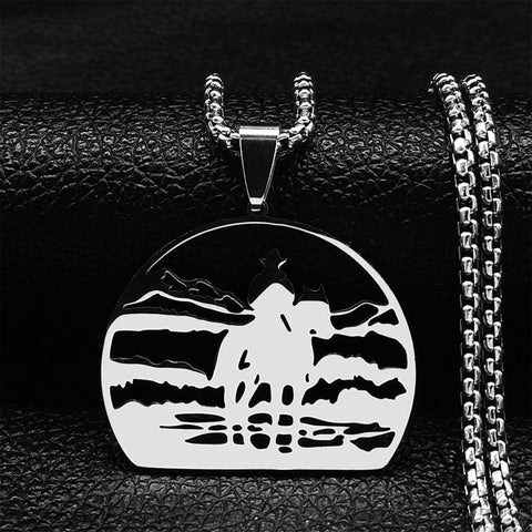 SearchFindOrder K 60cm BOX SR Unisex Stainless Steel Horse Head Pendant Necklace Ring and Key Chain