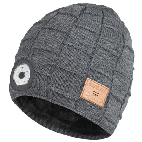 SearchFindOrder Knitted Light Gray LED Wireless Headphone Music Winter Hat