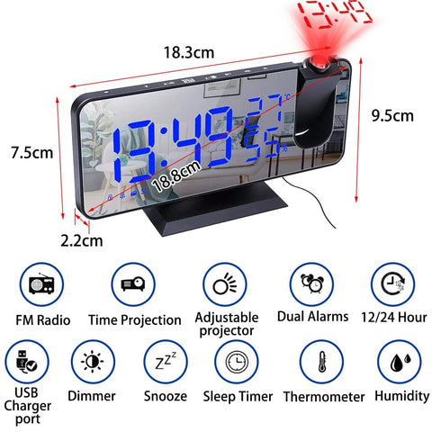 SearchFindOrder LED Digital Projection Alarm Clock