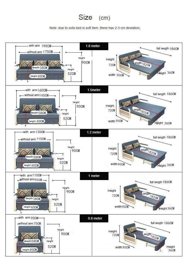 SearchFindOrder Multifunctional Storage Folding Sofa Bed