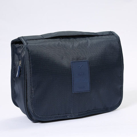 SearchFindOrder Navy / China Waterproof Travel Cosmetic Toiletries Bag with Hook