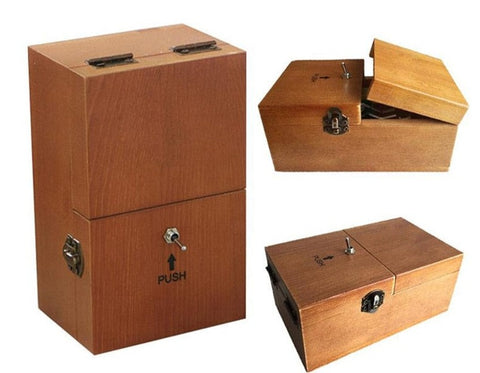 SearchFindOrder Novelty Wooden Mechanical Useless Box