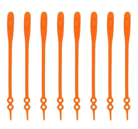 SearchFindOrder Orange 16pc/pack No Tie Elastic Silicone Shoelaces