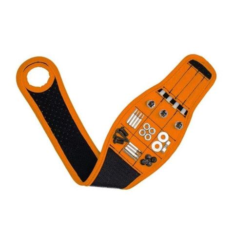 SearchFindOrder Orange Magnetic Tool Holder Wristband with Pockets