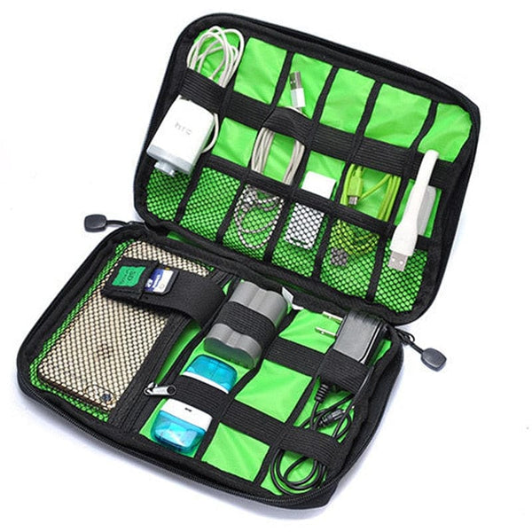 SearchFindOrder Outdoor Travel Kit Waterproof Nylon Cable Holder Bag Electronic Accessories USB Drive Storage Case Camping Hiking Organizer Bag