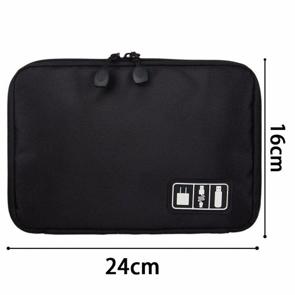 SearchFindOrder Outdoor Travel Kit Waterproof Nylon Cable Holder Bag Electronic Accessories USB Drive Storage Case Camping Hiking Organizer Bag
