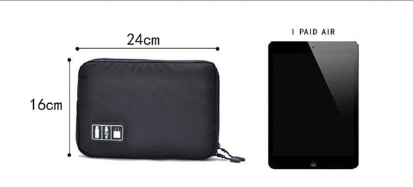 SearchFindOrder Outdoor Travel Kit Waterproof Nylon Cable Holder Bag Electronic Accessories USB Drive Storage Case Camping Hiking Organizer Bag