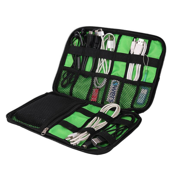 SearchFindOrder Outdoor Travel Kit Waterproof Nylon Cable Holder Bag Electronic Accessories USB Drive Storage Case Camping Hiking Organizer Bag