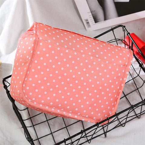 SearchFindOrder Pink dot / China Waterproof Travel Cosmetic Toiletries Bag with Hook