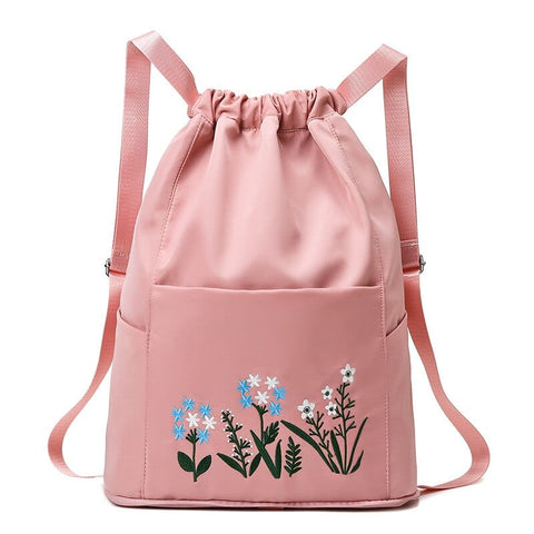 SearchFindOrder Pink Multi-Purpose Portable Travel Drawstring Backpack