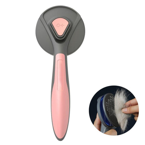 SearchFindOrder Pink Self-Cleaning Pet Hair Brush