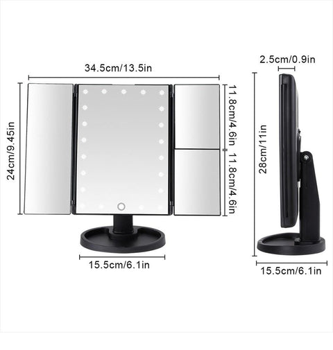 SearchFindOrder Portable Magnifying Tri Fold Makeup Mirror