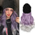 SearchFindOrder PurpleIGrey Knitted Long Hair Wig Beanie