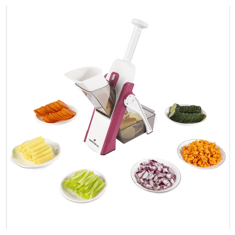 SearchFindOrder Push Down Style Red 5-in-1 Multifunctional Fast & Easy Slicer