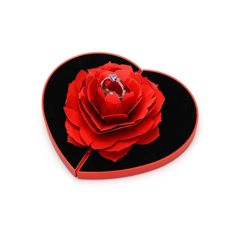 SearchFindOrder Red 3D Heart-Shaped Rose Ring Box
