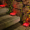SearchFindOrder Red / 4 LED 7x7x5cm Outdoor LED Solar Lawn Garden Decorative Brick Ice Cube Lights