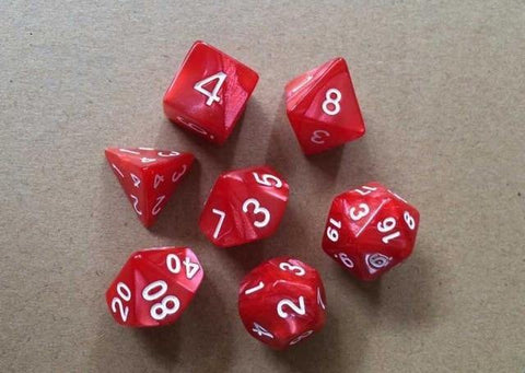 SearchFindOrder Red 7pcs/set 17 Colors Multifaceted Dice