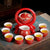 SearchFindOrder Red Unique Ancient Chinese Porcelain Teapot Set (Eight Piece Set)